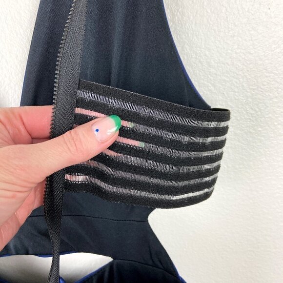 ASOS | Scuba Cobalt Blue Sleeveless V Neck Dress Cutout - Picture 8 of 9